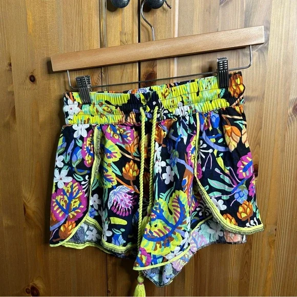 Marcos Navarro Anthropologie Flannel Sleep Shorts Women’s XXS Tropical Tassels‎ - Picture 6 of 11